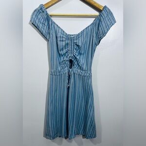 Chic Blue and White Striped Dress